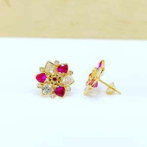 18Ct Gold Ruby Earring
