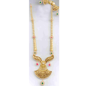 Gold Antique Designer Necklace Set Yellow