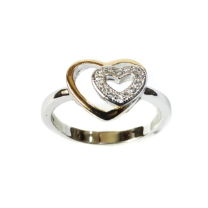 925 Sterling Silver Heart Shape Ring MGA - SR