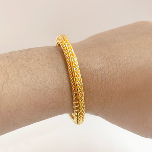 18 kt yellow gold braided design men's bracel