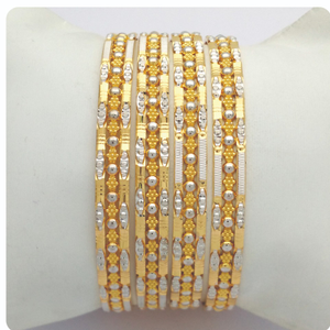 Gold hallmark plain laser bangle - slj1125