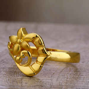 750 Gold Hallmark dESIGNER Plain Ladies LPR48