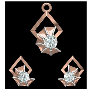 18kt rose gold soliter diamond pendant set