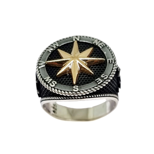 925 Sterling Silver Oxidised Gents Ring MGA -