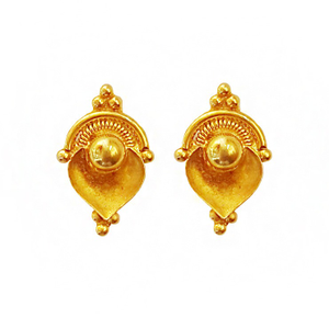 22kt solid yellow gold classy stud women's ea
