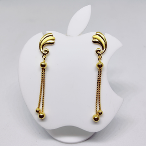 18k gold plain hanging earring