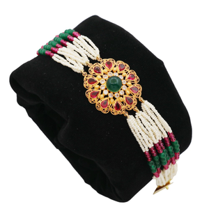 22k Gold Glam Colourful Pearl Bracelet AJB26