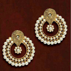 Artificial Round Moti Antique Earrings