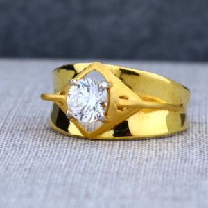 22 carat gold traditional single stone gents 