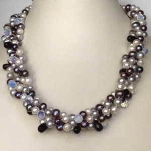 Multicolour Potato Pearls 4 Layers Necklace W