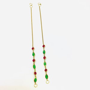 DESIGNED GOLD FANCY STONE EARCHAIN