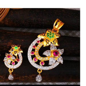 916 gold cz Pendant Set