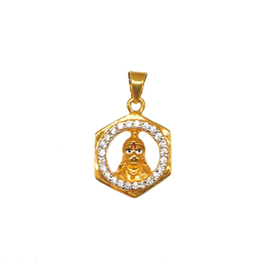 22K Gold Hexagon Shaped Pendant MGA - PDG0217