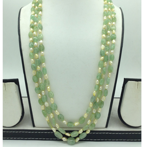 Yellow Kudkal Pearls with Pale Green Bariels