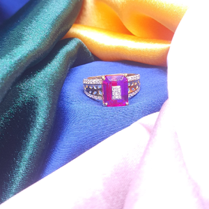 Gold 22.k Red Stone Ladies Ring