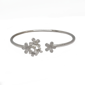 Beautiful Flowers Bracelet In 925 Sterling Si