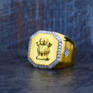 Mens 22ct Ashok Stambh Gold Simple Ring-MR13