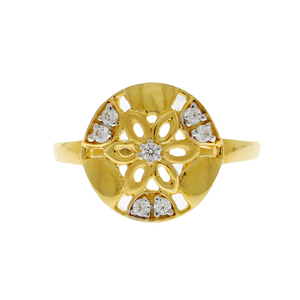 22kt Flower Stone Studded Ring