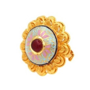 916 Yellow Gold Cocktail Pearl Ring For Women