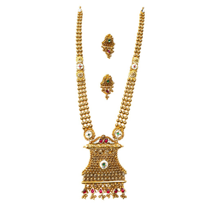 22k Gold Antique Oxidised Designer Necklace S