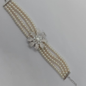 Silver fancy bracelet, beautiful pearl work, 