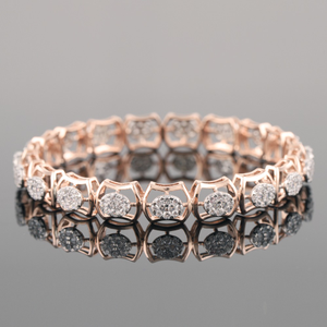 18kt rose gold designer diamond bangle 