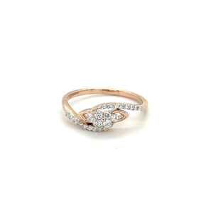 Round Diamond Halo Ring with 14k Rose Gold In