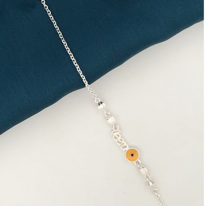 925 Silver Veera Yellow Design Rakhi