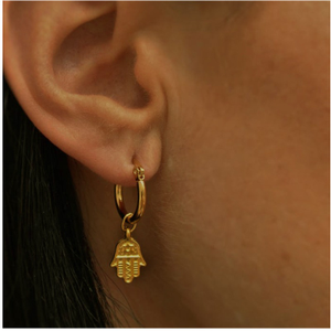 18 Kt Hallmark Real Solid Yellow Gold Hamsa D