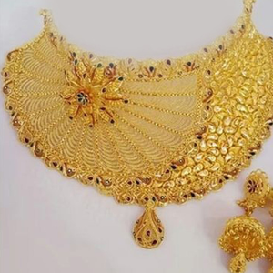 22KT Antique Gold Choker Necklace Set