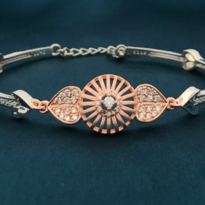 925 Silver Rose Gold Ladies Kada