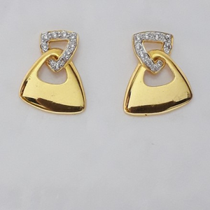 916 cz gold  fancy earrings