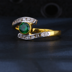 22CT  Gold Ladies Classic CZ Ring LR1358