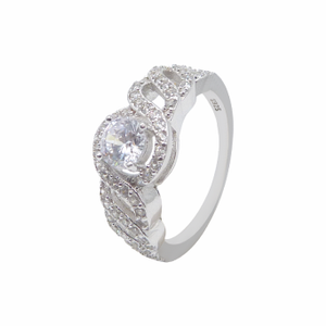 Solitaire With CZ 925 Silver Lady Ring