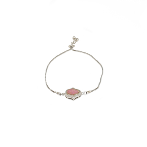Pink MOP Adjustable Bracelet In 925 Sterling 