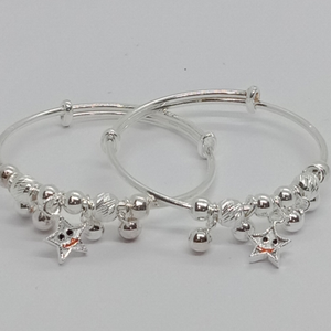 silver baby kada, soft edges, adjustable in s