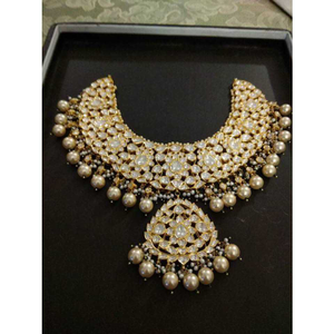 22Kt Gold Pearl Bridal Necklace Set