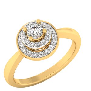 14KT ROUND& ROUND RING