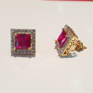22k pink color diamond fancy earrings