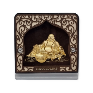 24 carat gold laughing buddha frame