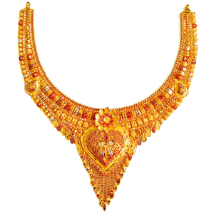 22k gold calcutti half necklace mga - gn0042