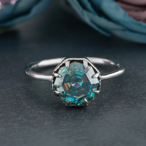 Octagon Moissanite Diamond Ring for Women's