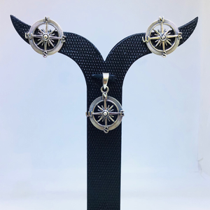 BRANDED FANCY STERLING SILVER PENDANT SET