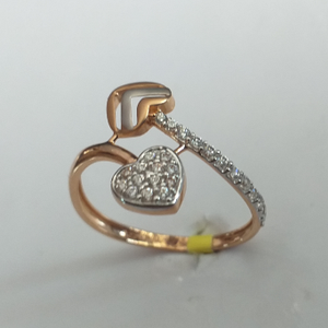 18 K Rose Gold Heart & Diamond's Design R