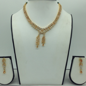 White,Champagne CZ Stones Necklace Set JNC017