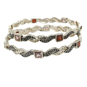 925 sterling silver square shaped colour ston