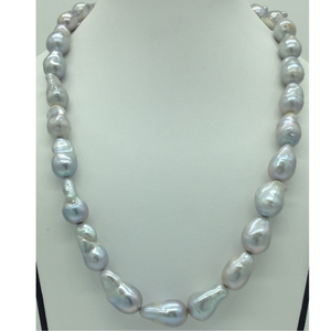 Freshwater Grey Oval Baroque Pearls 1 Laye