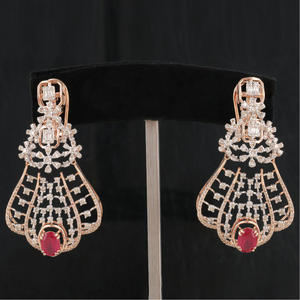 18kt rose gold fancy diamond earrings
