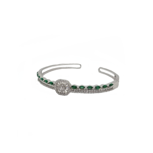 Green Diamond Bracelet In 925 Sterling Silver