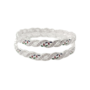 Fancy Enemled 925 Silver Bangle